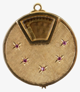 14k 1960's Spinning Photo Locket Ruby Starburst Charm/pendant - Locket #8222486