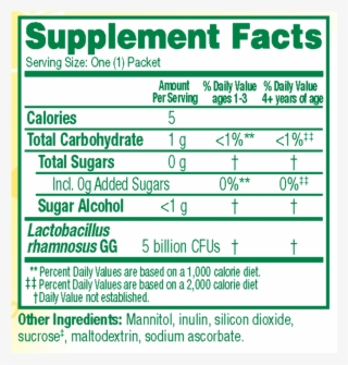 Daily Probiotic Packet For Toddlers And Kids Culturelle - Label #8223282