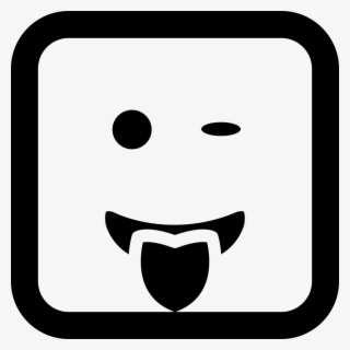 Jpg Stock Winking Emoticon Smiling Face With Tongue - Sagoma Quadrata #8223633