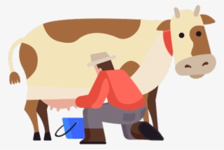Vector Swirl Clipart Cow - Milking #8225222