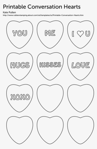 Free Printable Heart February Pinterest Outlines - Conversation Hearts Black And White #8225440