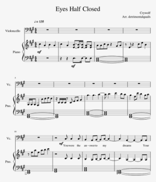 Eyes Half Closed By Crywolf - Partition Piano La Groupie Du Pianiste #8228760