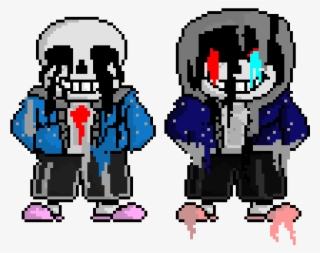 Melting Killertale & Dusttale Sans - Undertale Sans Pixel Grid #8231046