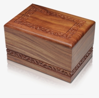 Rosewood Urn W/ Hand Carved Border Adult Size - Wooden Box Urn For Ashes #8231830