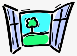 Vector Illustration Of Solitary Tree Through Window #8231868