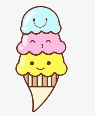 Kawaii Ice Cream Transparent Icecream Food Cute Transparent - Cute Icecream Png #8235264