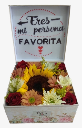 Caja 1 Girasol 4 Rosas - Arreglos De Girasoles En Caja #8238233