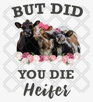 But Did You Die Heifer Cow Grey Font No Frame Htv Transfer - Free ...