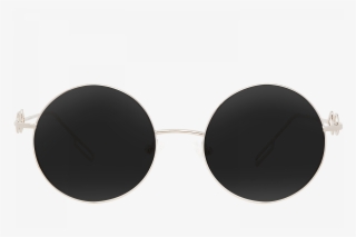 Coachella Black Front View - Round Black Glasses Png #8239499