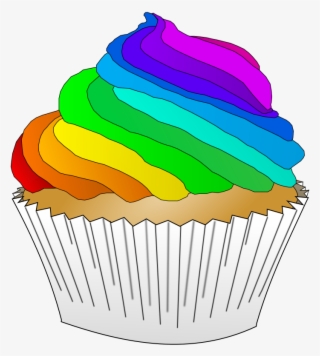 Svg Freeuse Stock Onlinelabels Clip Art Vanilla Cupcake - Rainbow Cupcake Clip Art #8246702