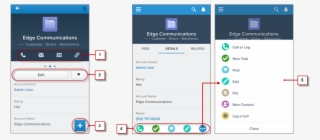 Comparison Of Location Of Actions - Salesforce1 App #8248986