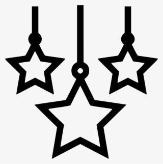Png File - Hanging Stars Clipart Black And White #8250701