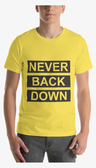 Never Back Down Cream T-shirt - Active Shirt #8253369