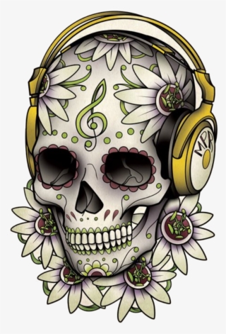 Tattoo Skull Calavera Dead Drawing Of The Clipart - Day Of The Dead Skull Music #8253846