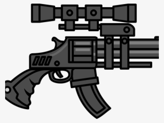 Gun Clipart Vector - Big Machine Gun Cartoon #8256581