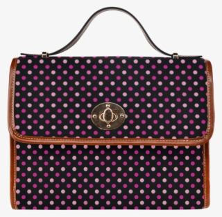 Black With Pink Dots Pattern Waterproof Canvas Bag/all - Burgundy Print Duvet Cover #8259084