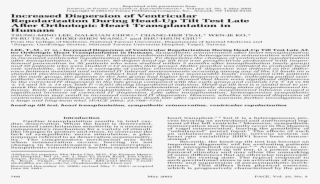 Increased Dispersion Of Ventricular Repolarization - Document #8264189