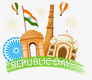 Hand Drawn Illustration Png Of Indian Republic Day - Republic Day All Png #8266620