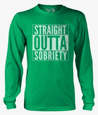 Straight Outta Sobriety - Long-sleeved T-shirt #8268928