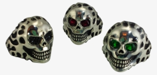 Sinister Grin Skull Biker Ring With Oxidized Silver - Skull #8269292