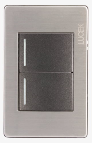 Placa Metálica Plateada De 3 Módulos Con Dos Apagadores - Home Door #8270777