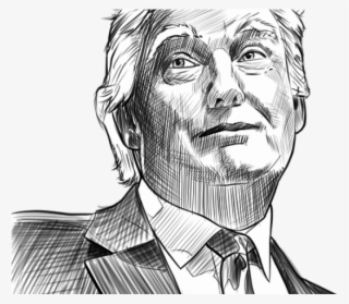 Caricature Clipart Jfk - Donald Trump Sketch Easy #8272858