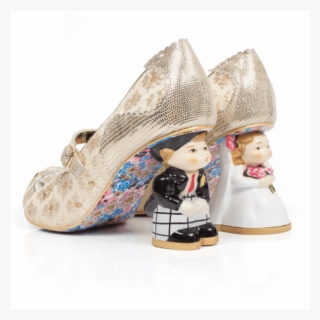 Irregular Choice I Love You Bridal Shoes Gold - Slip-on Shoe #8274293