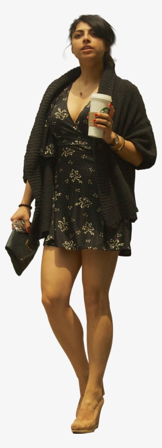 Woman With Coffee And Handbag - Coffee Person Png #8278653