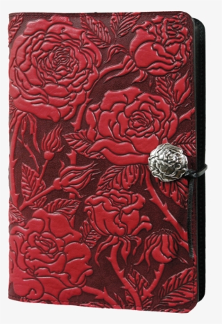 Leather Journal Cover - Rose Design On Leather #8278734