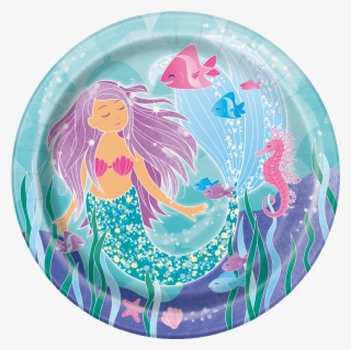 Under The Sea Mermaid Plate Large - Mermaid Party Plates #8280985
