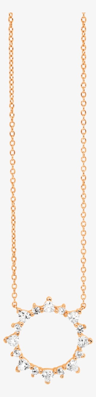 Sterling Silver With Rose Gold Plating Open Circle - Chain #8282358 Sterling Silver With Rose Gold Plating Open Circle - Chain #8282358