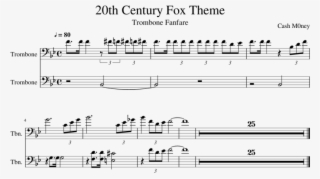 Free Png Download 20th Century Fox Trombone Png Images - Sheet Music #8282633