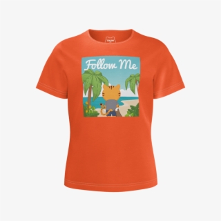 Girl's Follow Me Beach T-shirt Sinjin And Friends - Active Shirt #8286325