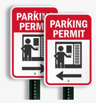 Parking Permit Left Direction Arrow Sign - Parking #8291823