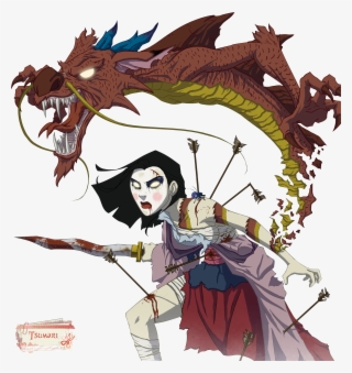 Renders Mulan Mushu Zombie Dragon Fleche Sabre Epee - Twisted Disney Princesses #8293815