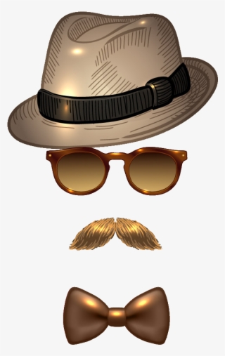 Sunglasses Fedora Moustache Avatar Hat Man Clipart - Logo Moustache Papillon #8295539