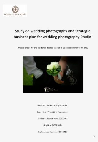 Free Wedding Photography Business Plan - University Of Borås #8295587