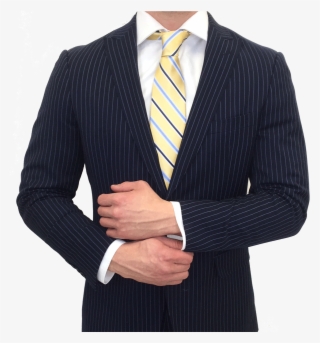 Premium Navy Pinstripe Suit Single Breasted - Formal Wear #8297784