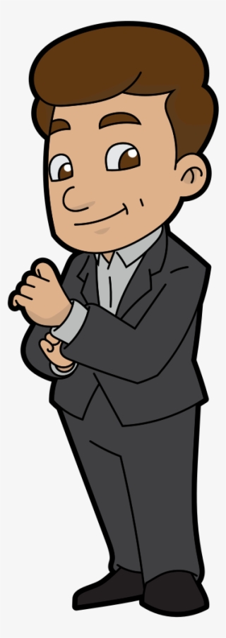 A Confident And Likeable Cartoon Businessman - Cartoon #8298228