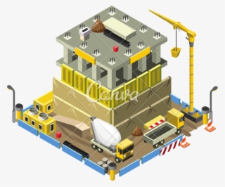 Building Under Construction 3d Building Isometric Vector - Building Under Construction 3d #8298990