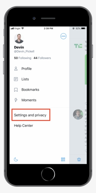 Twitter Settings And Privacy Mobile - Samsung Galaxy Tab A Radio #8299556