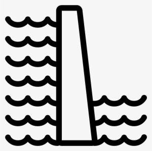 This Is An Image Of Two Sets Of Wavy Lines With A Dam - Icone Barrage #832543