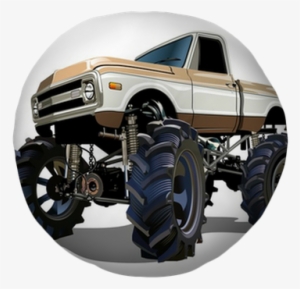 Cartoon Monster Truck Tufted Floor Pillow - Monster Truck #833883