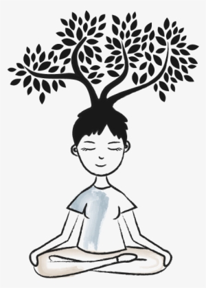 Tree Meditation - Mindfulness Clipart Black And White #836059