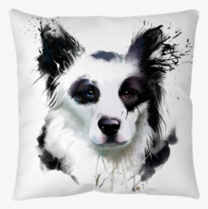 Watercolor Dog Portrait Of A Border Collie, Closeup - Watercolor Painting #837166
