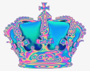 Holo Holographic Tumblr Vaporwave Aesthetic Crown Freet - Aesthetic Crown Png #837549