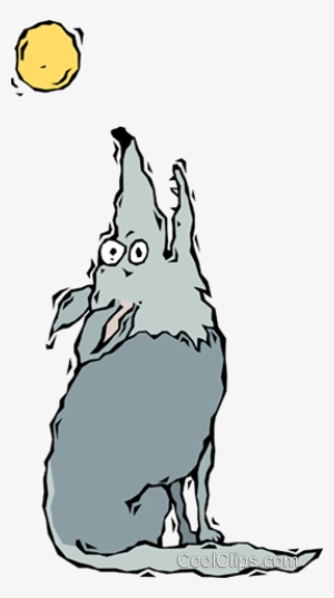 Wolf, Howling At The Moon Royalty Free Vector Clip - Wolf #837632
