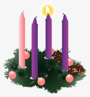 Clip Library Stock Four Purple Candles One Lit St James - Advent Candles Clipart #839232