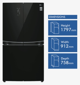 New Lg Gf-d725bml 725l French Door Refrigerator - Refrigerator #8303157