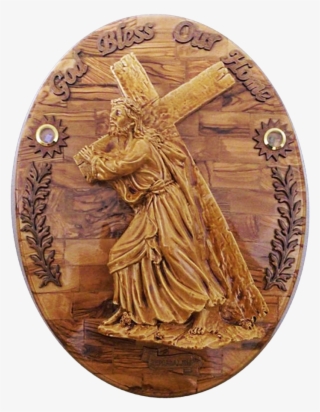 Home Blessing-olive Wood God Bless Our Home Wall Hanging - Carving #8306261